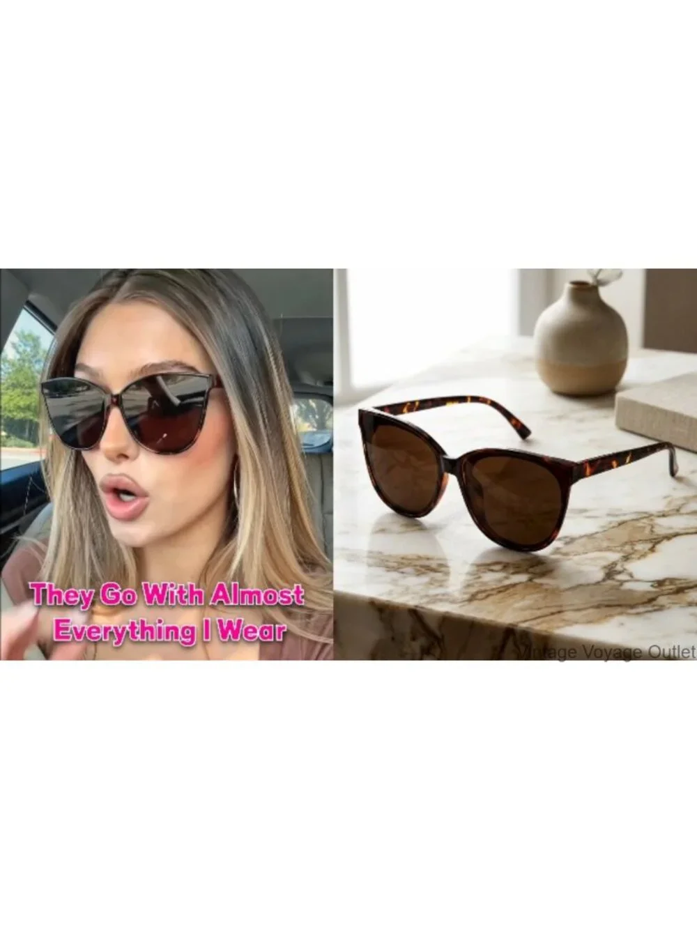 2 Pack Polarized UV400 Protection Big Frame Sunglasses for Women Trendy Stylish